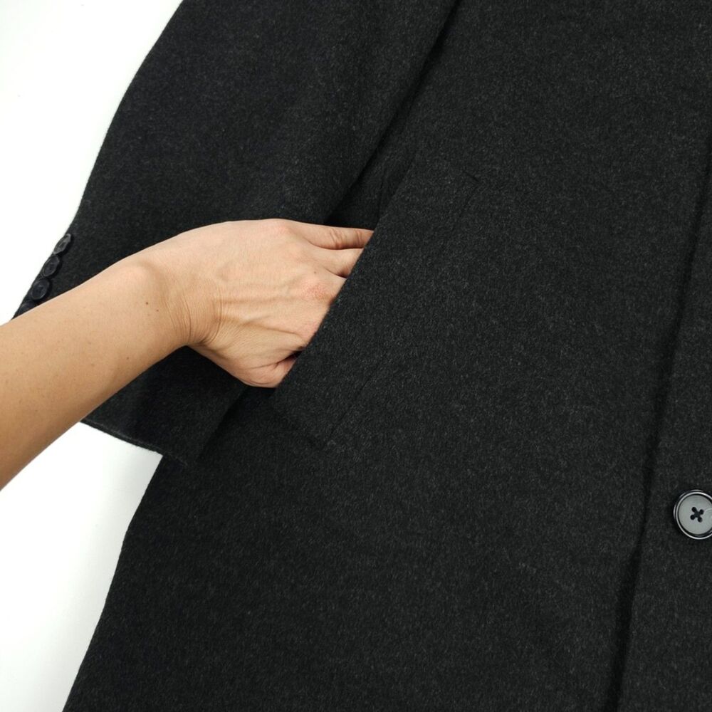 NEW Saks Fifth Avenue Wool Cashmere long Car Coat Old Money Quiet Luxury Preppy - Picture 7 of 14